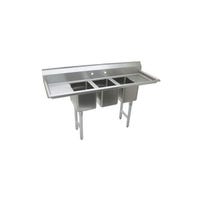 Advance Tabco K7-CS-29 21" x 70" 3-Compartment Convenience Store Sink w/ Right & Left Drainboards