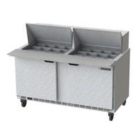 Beverage-Air SPE60HC-24M 60&quot; 2-Door Refrigerated Sandwich Prep Tables | (24) 1/6 Pan