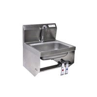 BK Resources BKHS-D-1410-1-BKK Single Deck Mount Faucet Hole 14" x 10" Knee Valve Hand Sink