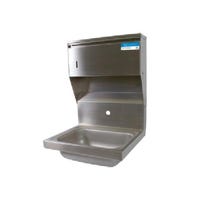 BK Resources BKHS-W-1410-1-4D-TD Single Splash Mount Faucet Hole 14" x 10" Hand Sink w/Towel Dispenser