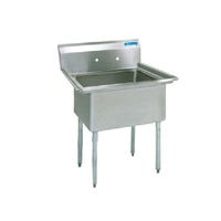 BK Resources BKS-1-1824-14 1 Compartment Sink without Drainboard - Galvanized Legs | 23" Length