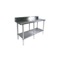 BK Resources VTTR5-9624 Stainless Steel Work Table w/ Backsplash | 96" x 24"