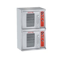 Front view stainless steel double deck oven 
