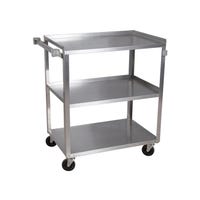 BK Resources BKC-1524S-3S 24" Stainless Steel Utility Cart | 3 Shelf - 300 lb. Capacity