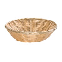 Tablecraft C1175W 8 1/2" Natural Hand Woven Round Fast Food Basket [Case of 12]