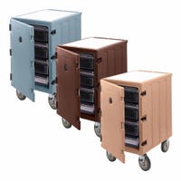 Cambro Food Storage Cart w/ Security Package | Model No. 1826LBCSP in slate blue, dark brown, and coffee beige
