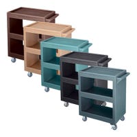 Cambro BC225 3-Shelf Open Side Service Carts in various colors