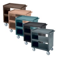 Cambro BC2304S 3-Shelf Open Side Swivel Caster Service Carts in various colors