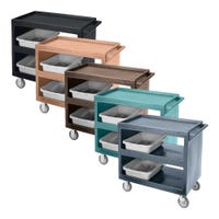 Cambro BC235 3-Shelf Open Side Service Carts in various colors