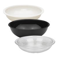 Cambro RSB6CW Camwear 18.8 oz. Ribbed Bowl in white, black, and clear