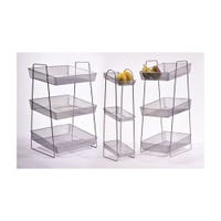G.E.T. WB2-3TIER 6 x 8" Rectangle 3-Tier Silver Mesh Display Basket