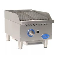 Right view stainless steel charbroiler