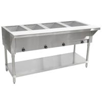 Advance Tabco HF-4G 63" x 31" Stainless Steel 4 Well Gas Hot Buffet Table | 14,000 BTU