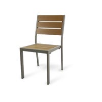 JustChair PW80318 Perma-Wood / Faux Teak Outdoor Stacking Side Chair
