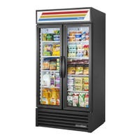 True GDM-35-HC~TSL01 2-Glass Swing Door Merchandiser Refrigerator in black