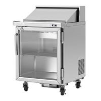 Turbo Air PST-28-G-N 28" 1-Glass Door Refrigerated Sandwich Prep Table | (8) 1/6 Pan